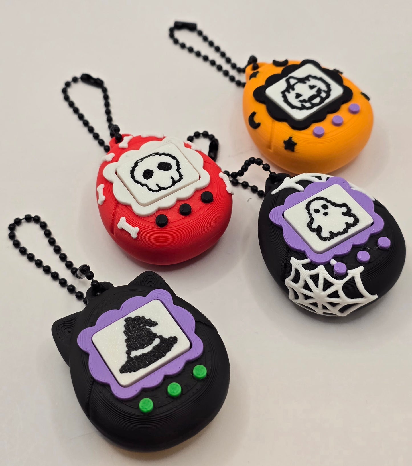 Halloween Tamagotchi-Inspired Clicker Fidget Keychain β Spooky 3D Printed Pixel Pets