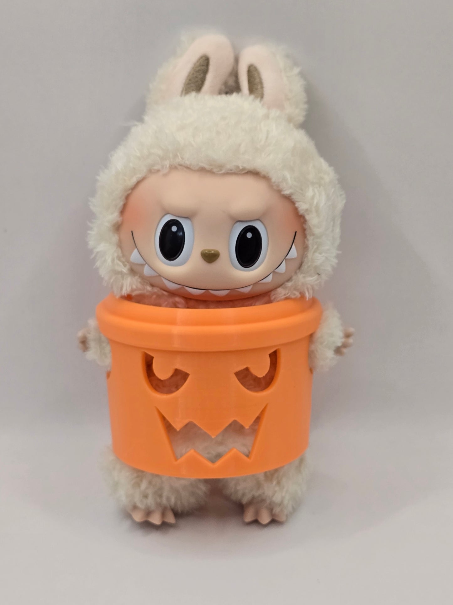 3D Printed Halloween Boo Bucket-Inspired Accessories for Labubu Figures (2 Sizes)