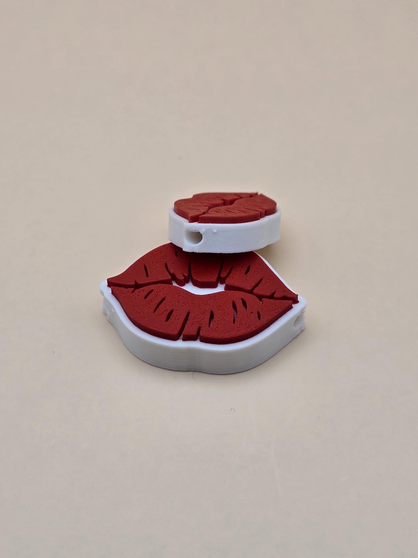 3D Printed Red Lips Charms – Bold Accessories in Small & Large Sizes