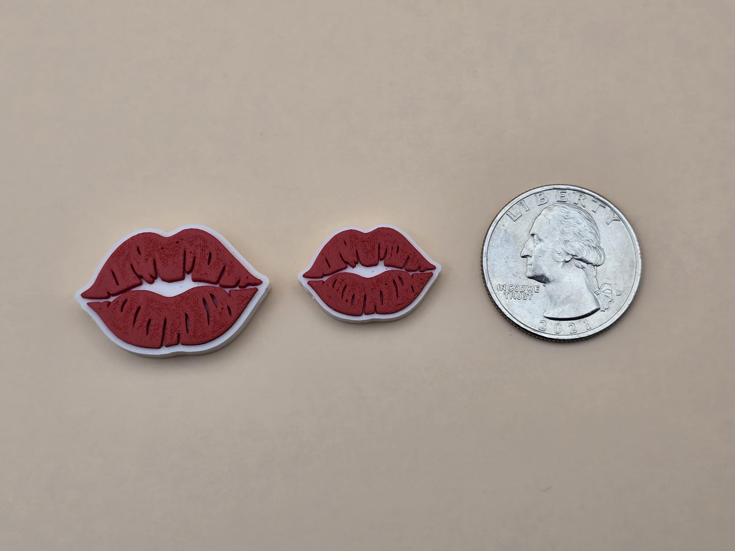 3D Printed Red Lips Charms – Bold Accessories in Small & Large Sizes