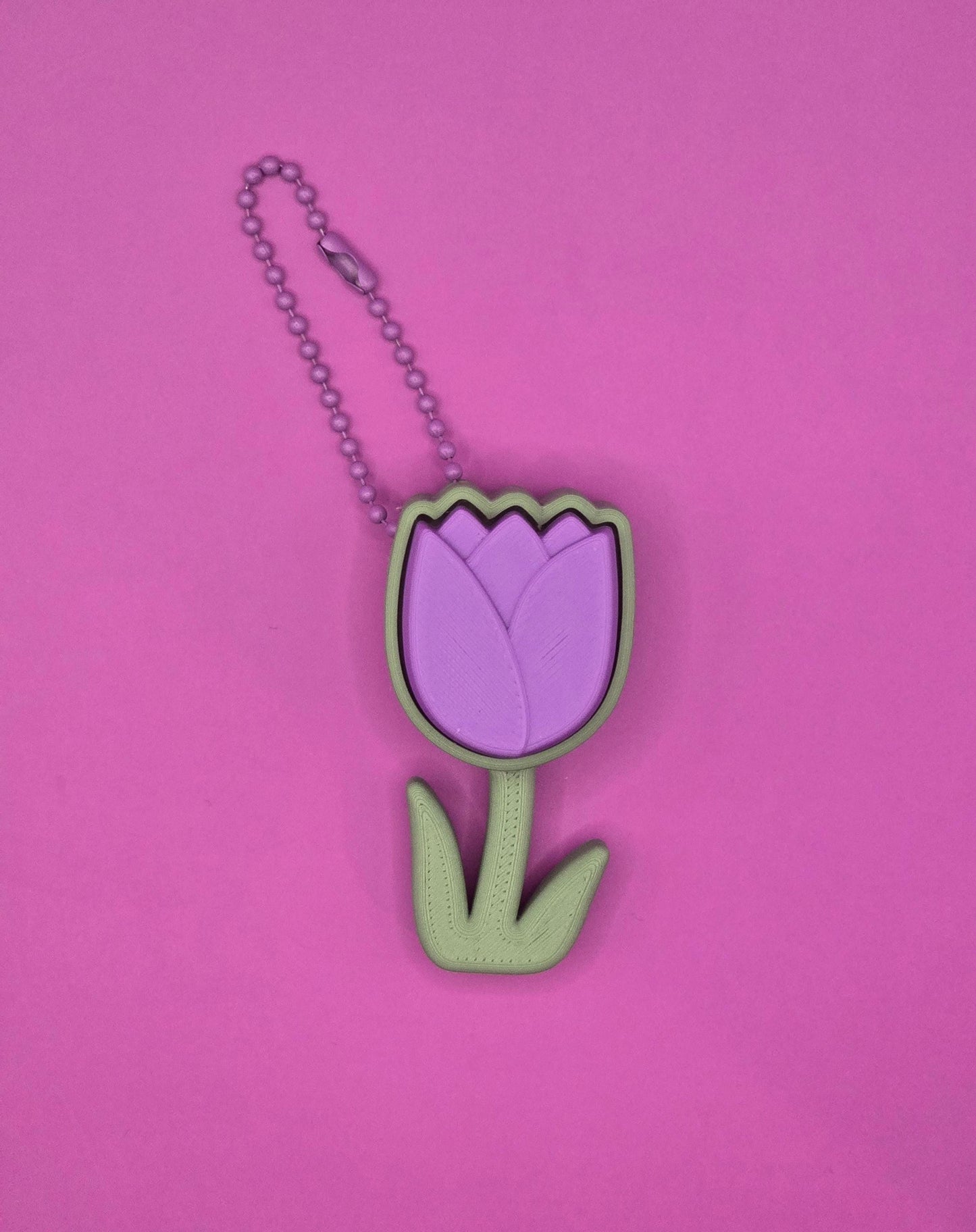 Colorful 3D-Printed Tulip Clickers - Fun & Functional Keychain