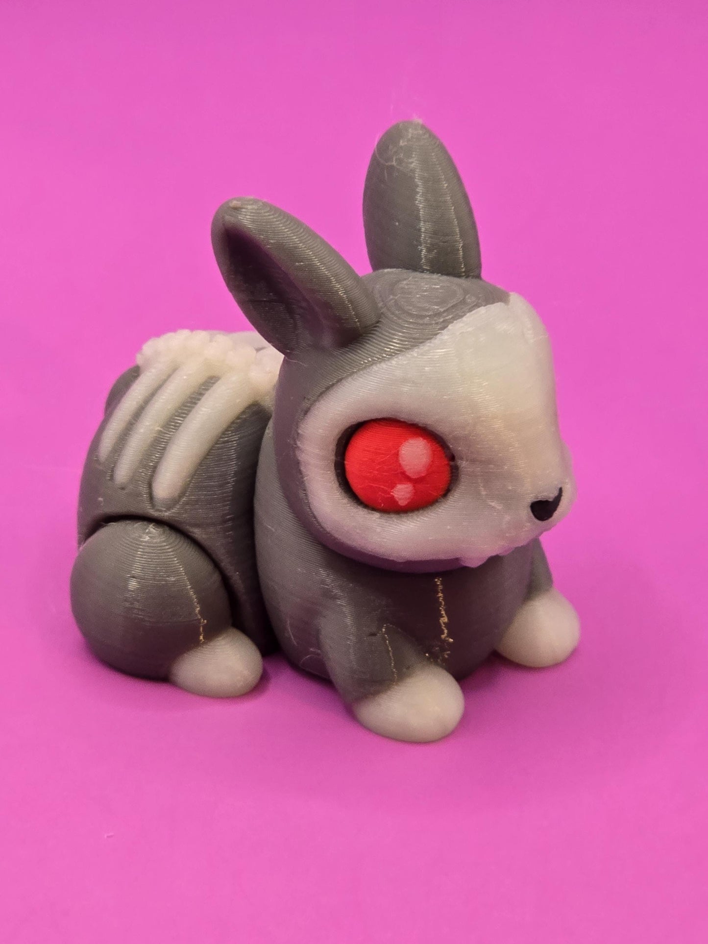 Glow-in-the-Dark Goth Bunny ā Articulated 3D Printed Figurine