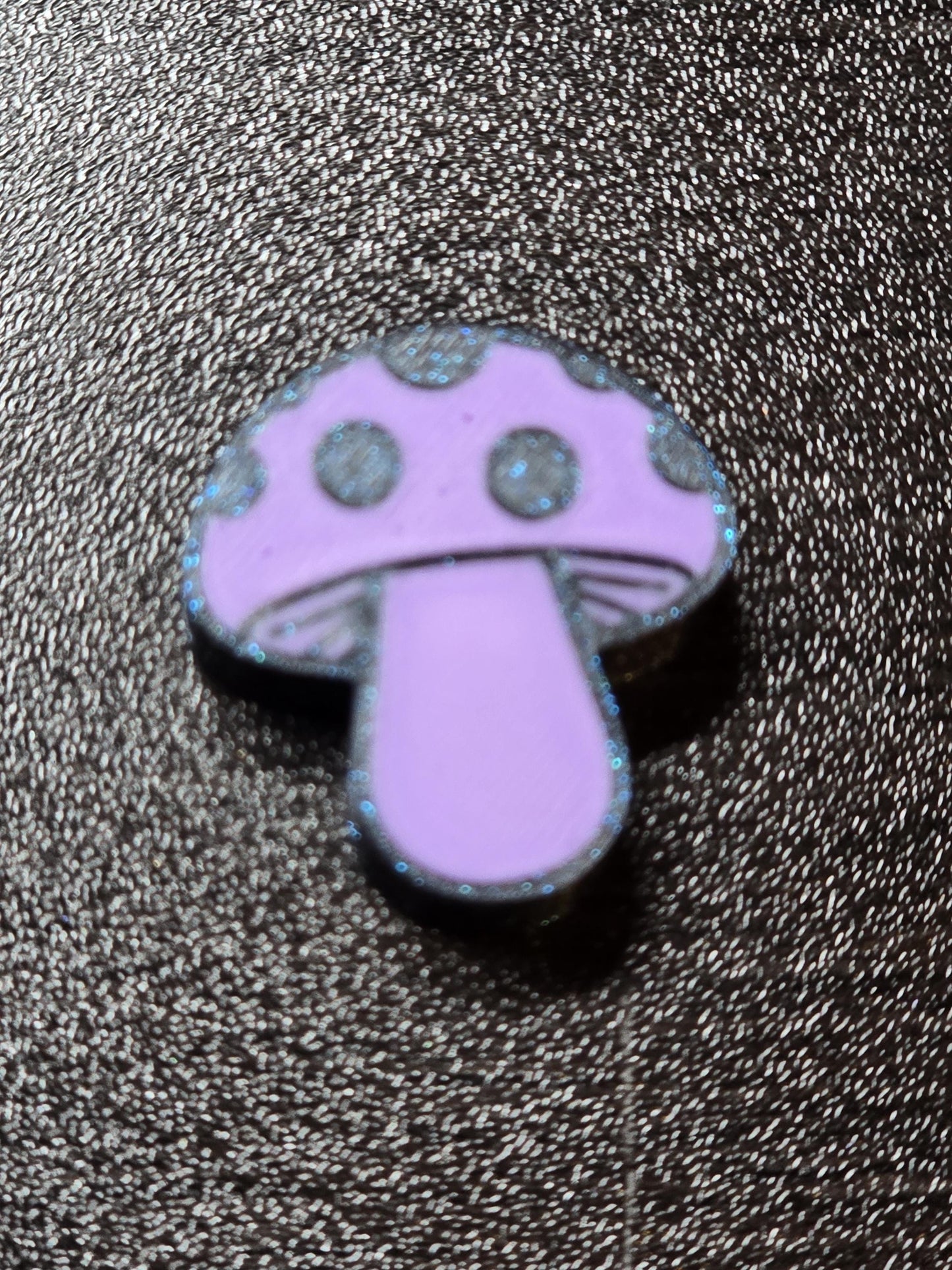 Psychedelic Mushroom Beads β Double-Sided Glitter Design β 2mm Hole for Jewelry Making
