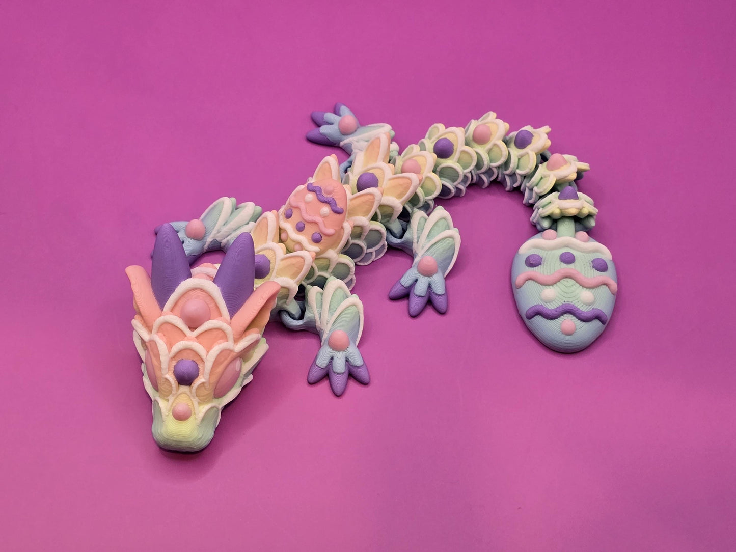 Pastel Articulated Easter Dragon - Baby or Adult β 3D Printed Fidget Fantasy Friend