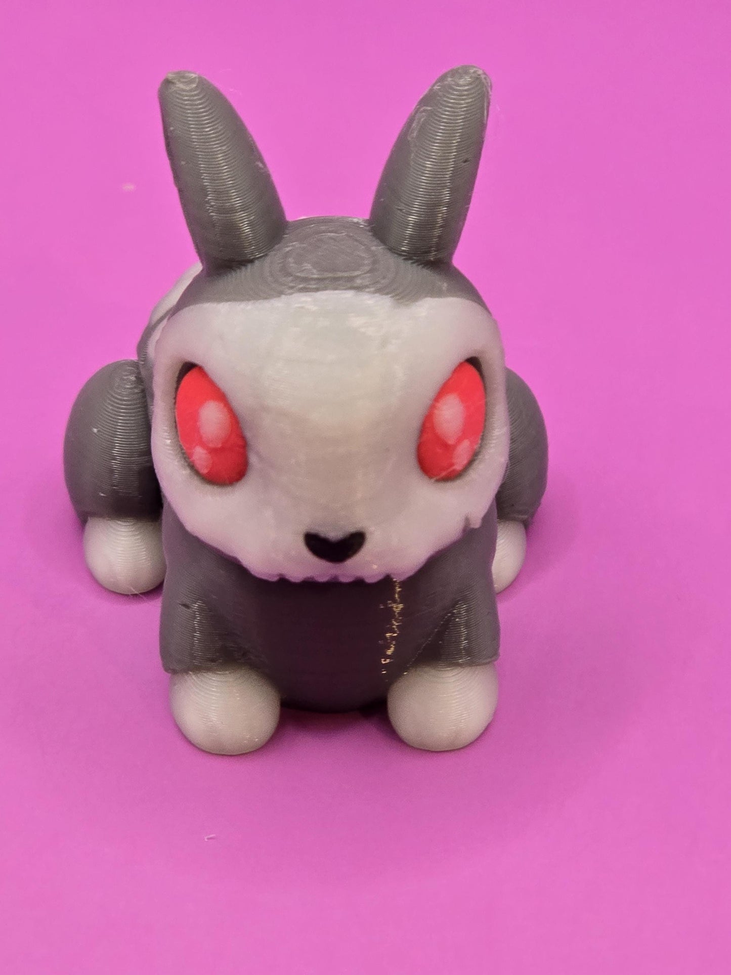 Glow-in-the-Dark Goth Bunny ā Articulated 3D Printed Figurine