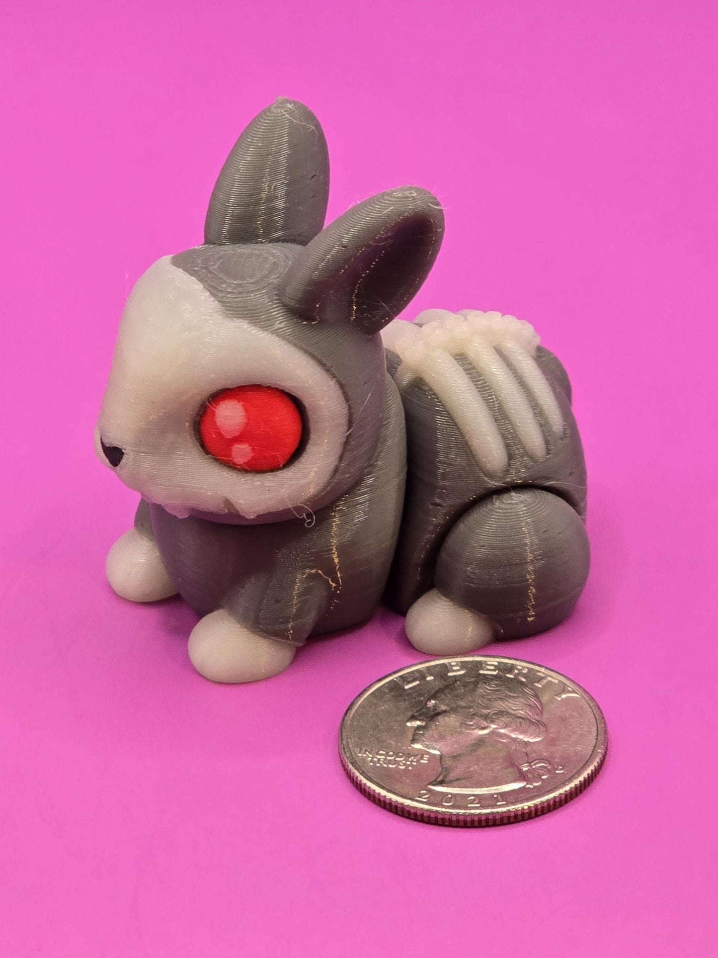 Glow-in-the-Dark Goth Bunny ā Articulated 3D Printed Figurine