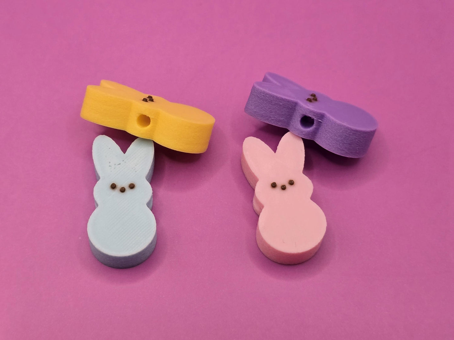 Mini Marshmallow Bunny Beads β Pastel Charms for Jewelry | Sold Individually or as Set of 4