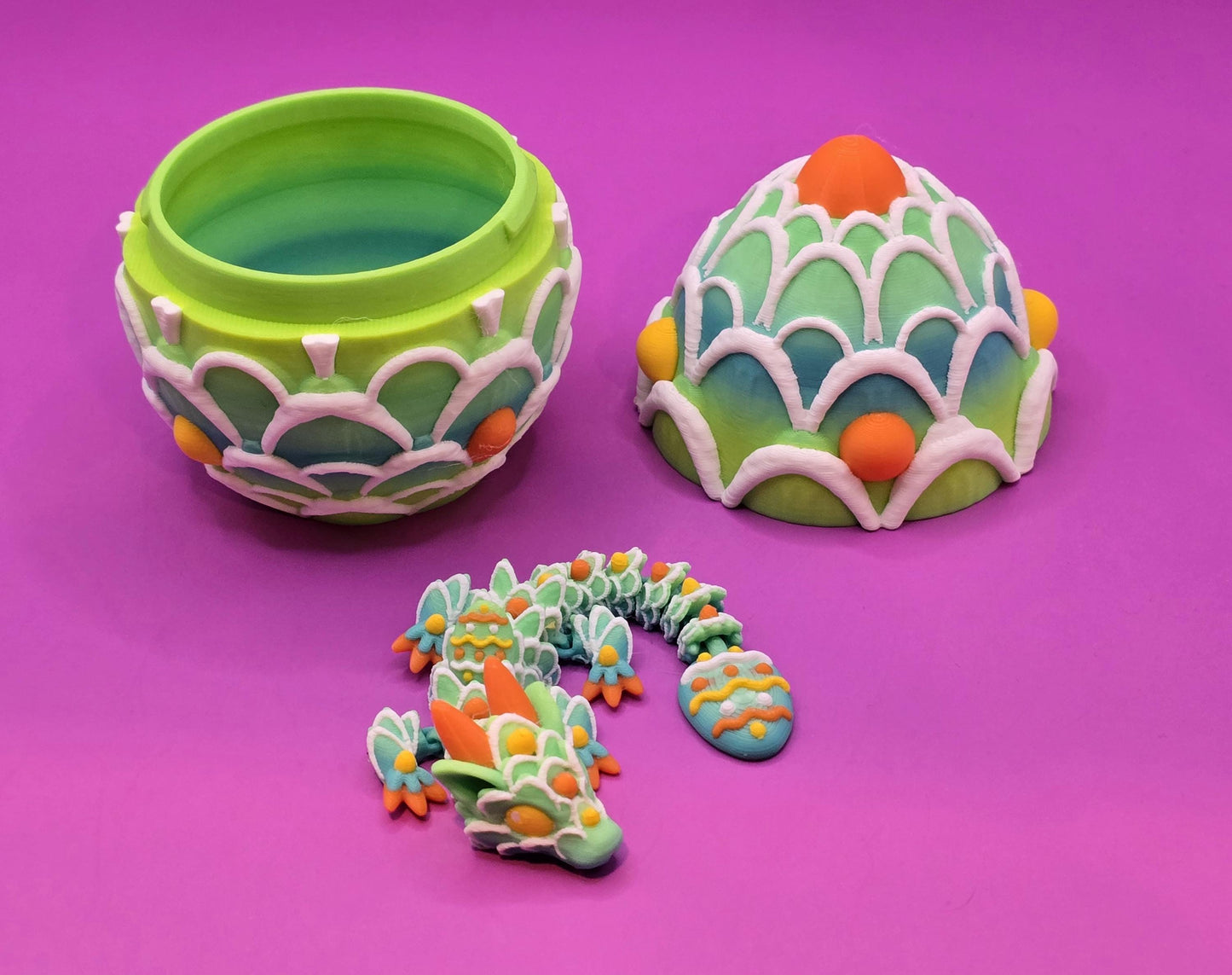 Articulated Mini Baby Dragon with Matching Egg – 3D Printed Fantasy Dragon Set | Each Set Sold Separately