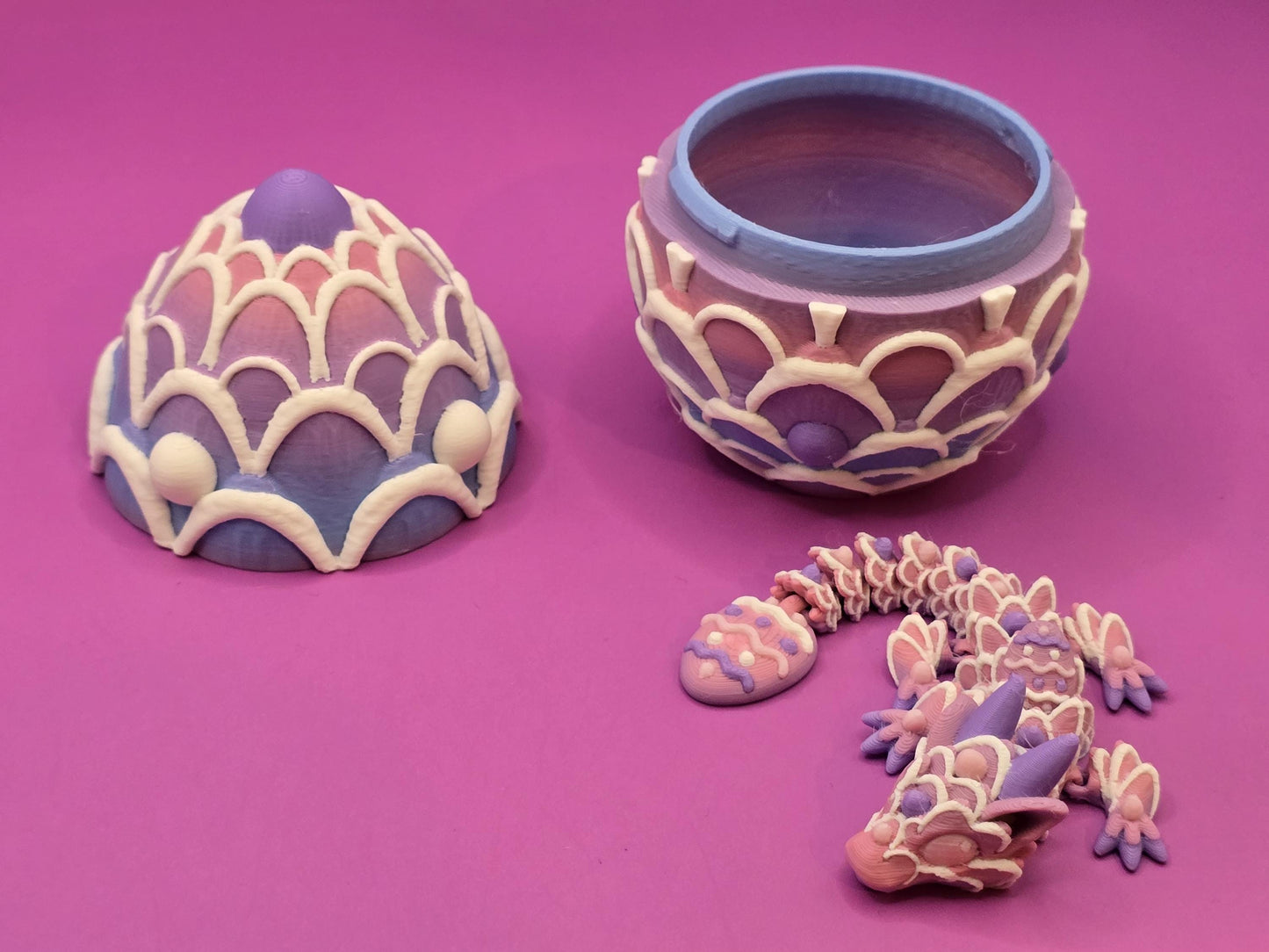 Articulated Mini Baby Dragon with Matching Egg – 3D Printed Fantasy Dragon Set | Each Set Sold Separately