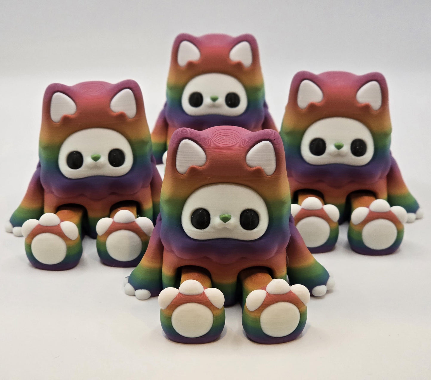 Woobu Koneko β Pride Edition 3D Printed Rainbow Art Toy