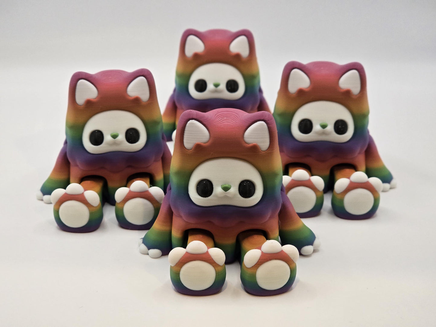 Woobu Koneko β Pride Edition 3D Printed Rainbow Art Toy