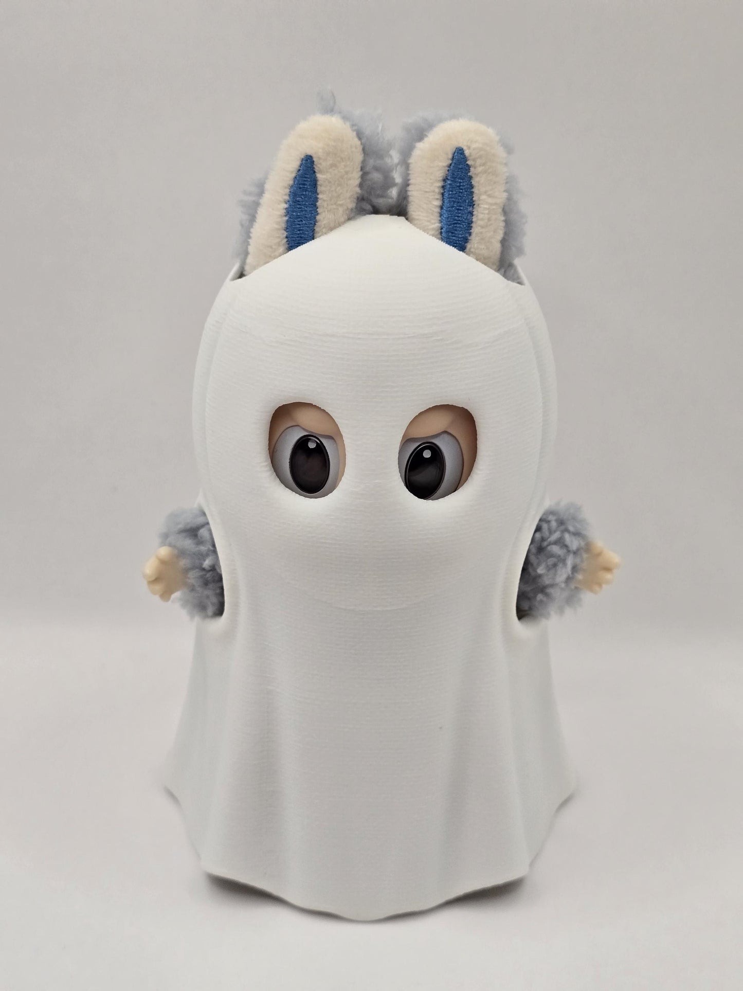 3D Printed Ghost Costume for Labubu Dolls β Plain or Knitted Texture β Halloween Accessory