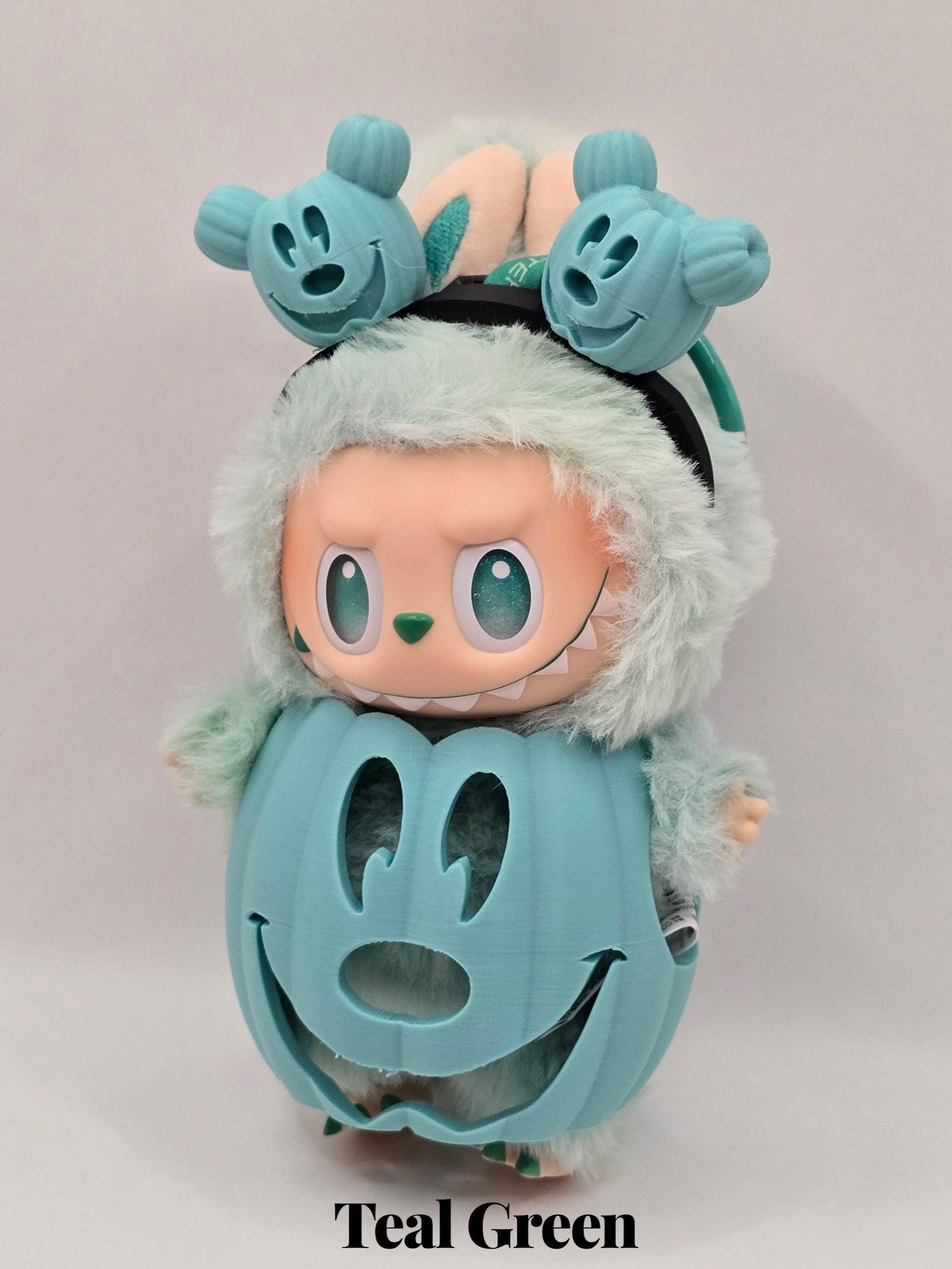 Labubu Pumpkin Costume & Headband Set β Short or Tall | Have a Seat, Exciting Macaron, Big Into Energy | Halloween Outfit for Labubu