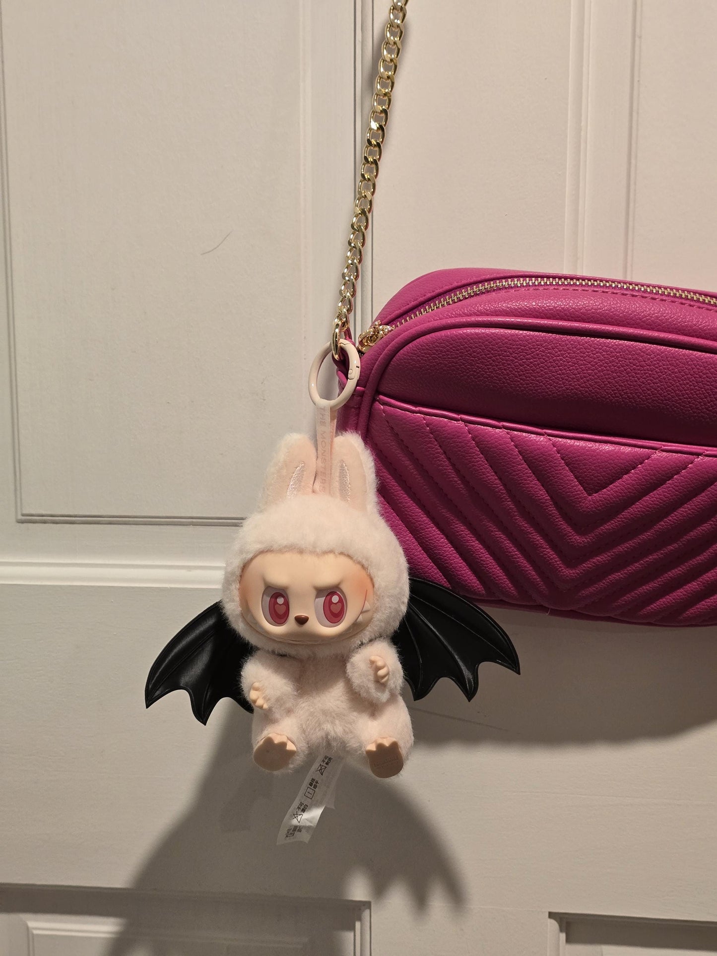 Black Bat Wings Accessory for Labubu β Detachable Neck Attachment β Made to Order