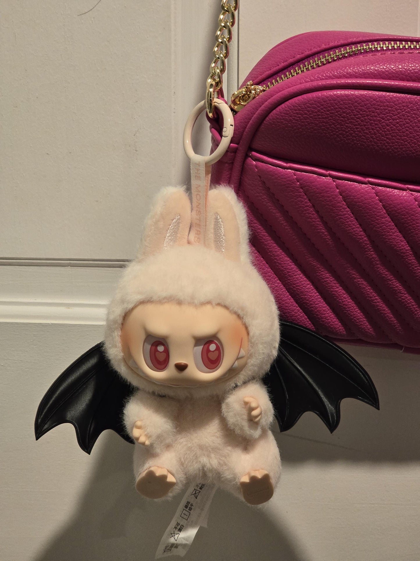 Black Bat Wings Accessory for Labubu β Detachable Neck Attachment β Made to Order