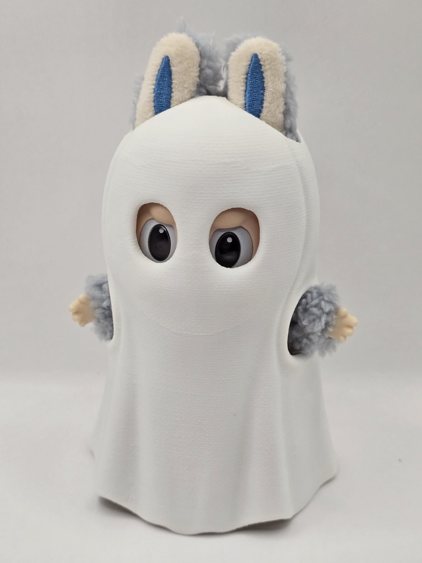 3D Printed Ghost Costume for Labubu Dolls β Plain or Knitted Texture β Halloween Accessory