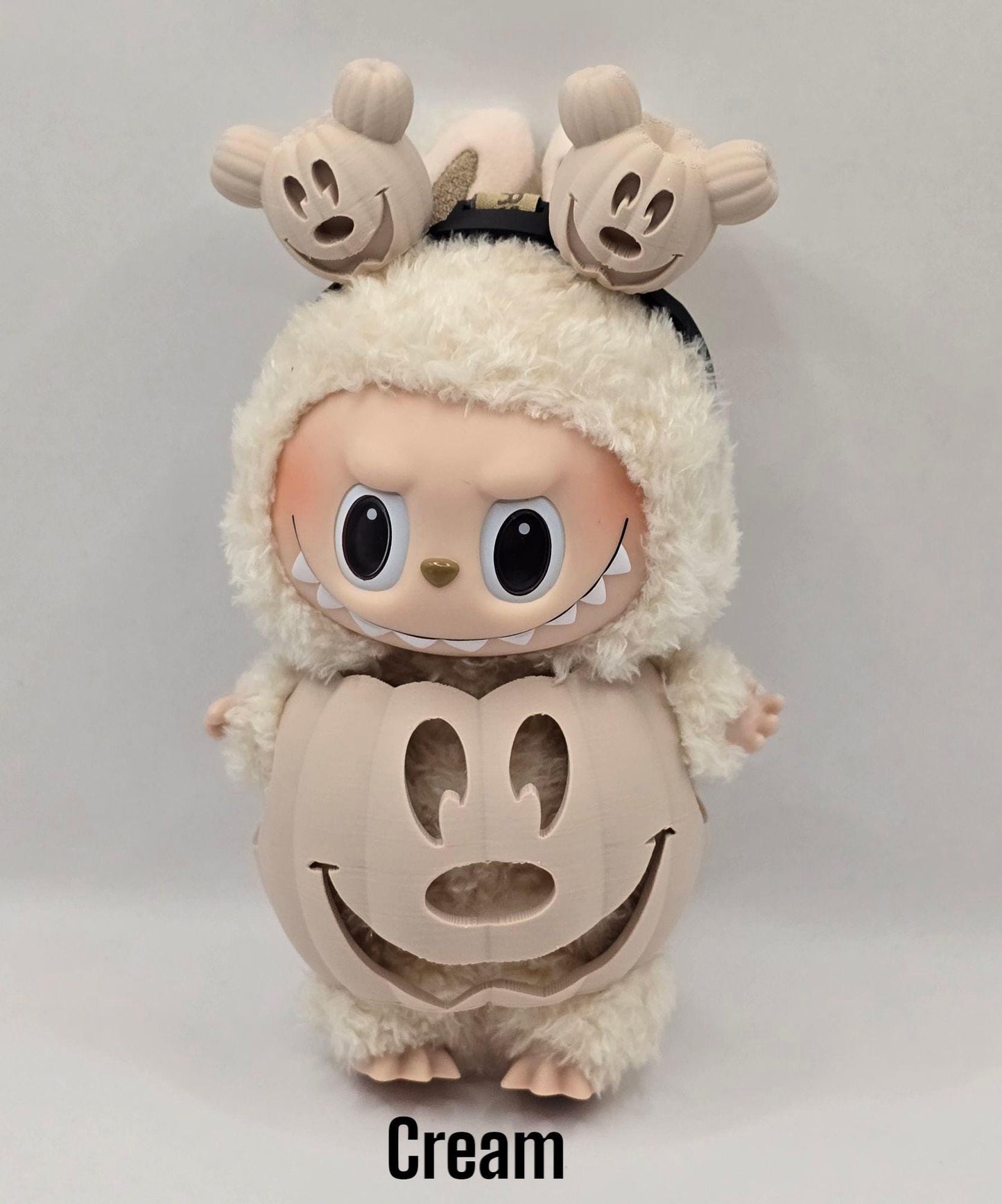 Labubu Pumpkin Costume & Headband Set β Short or Tall | Have a Seat, Exciting Macaron, Big Into Energy | Halloween Outfit for Labubu