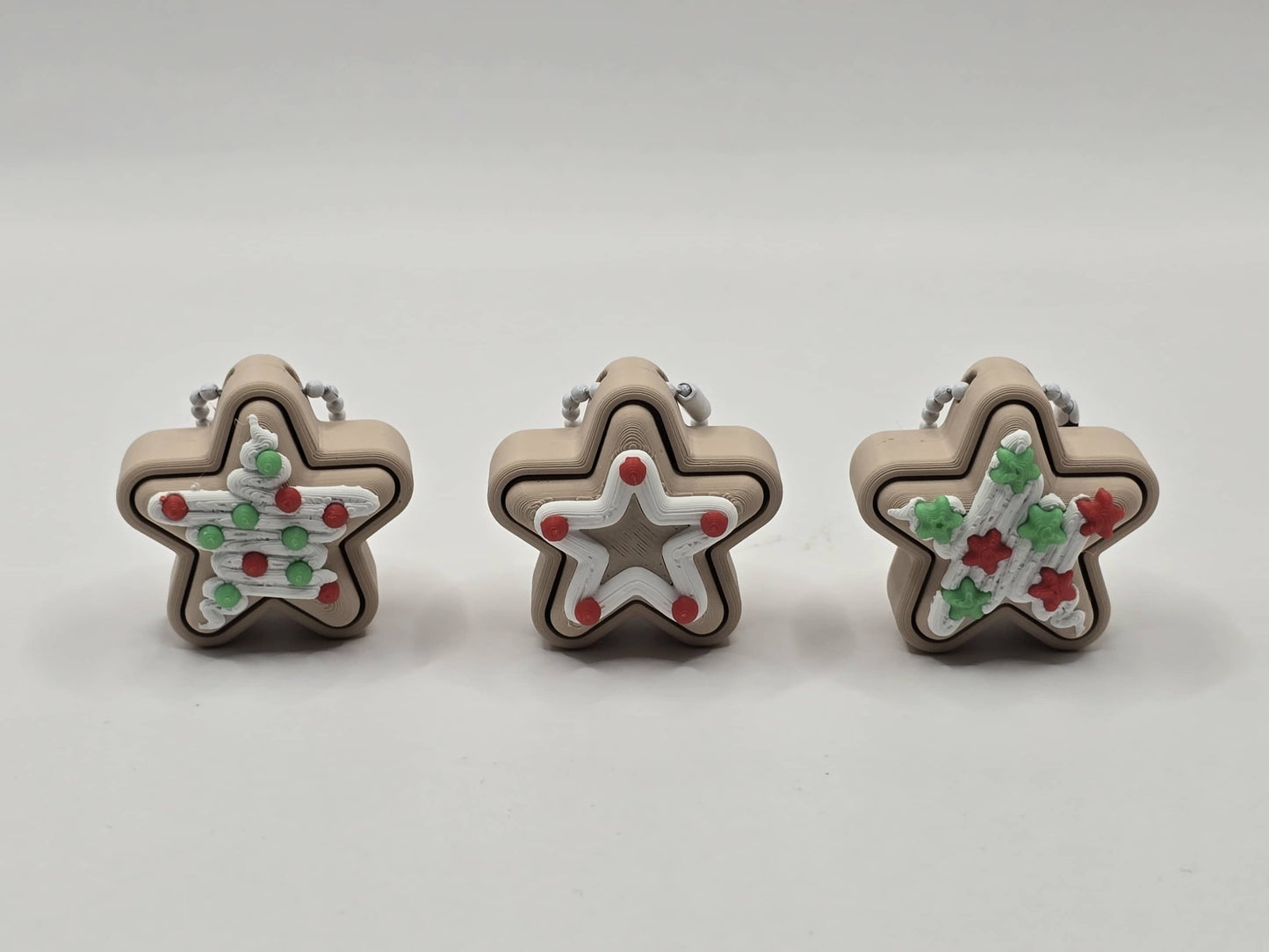 Sugar Cookie Star Clicker Fidget • Christmas Cookie Keychain • Holiday Sensory Fidget Toy • Stocking Stuffer Gift