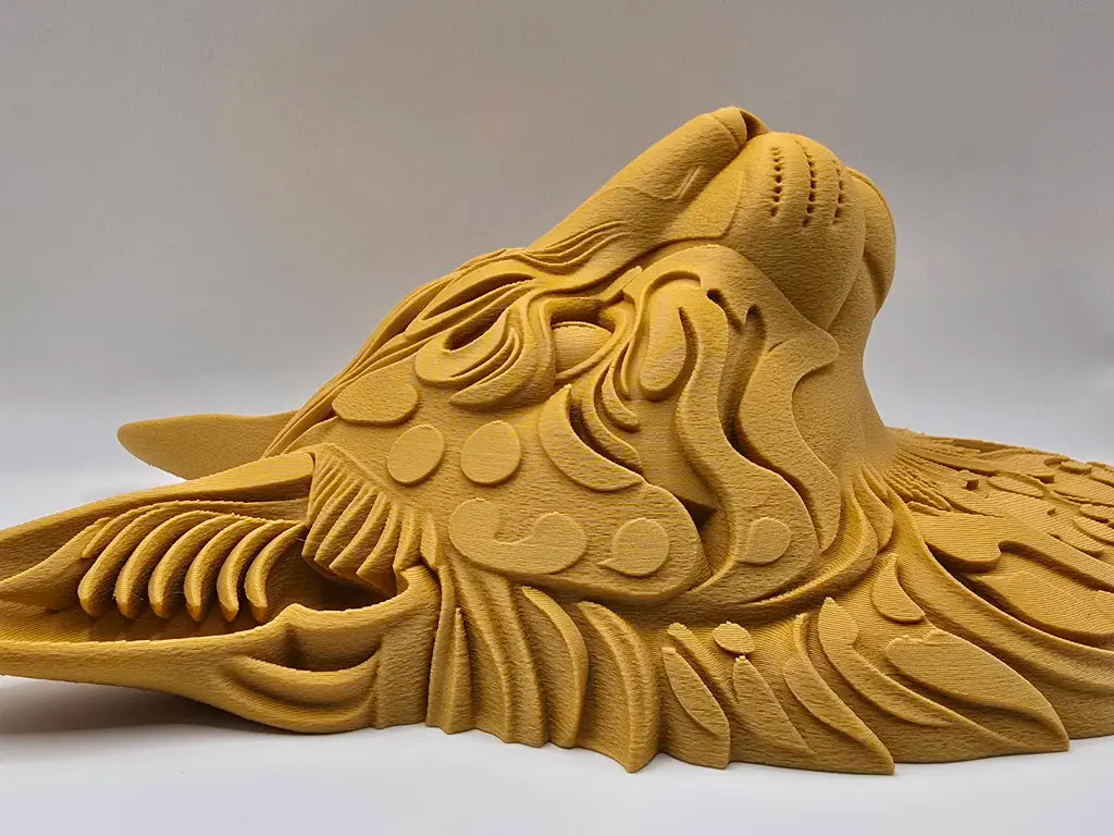 Intricate Cat 3D Printed Wall Art - Wood Pla
