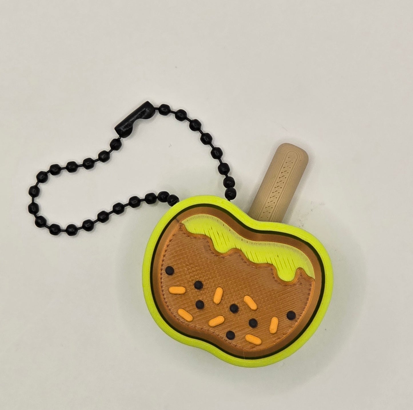 Caramel Apple Clicker Fidget Keychain – Halloween Fidget Toy – 3D Printed Spooky Apple Keychain by Cubed Dimensions Printing