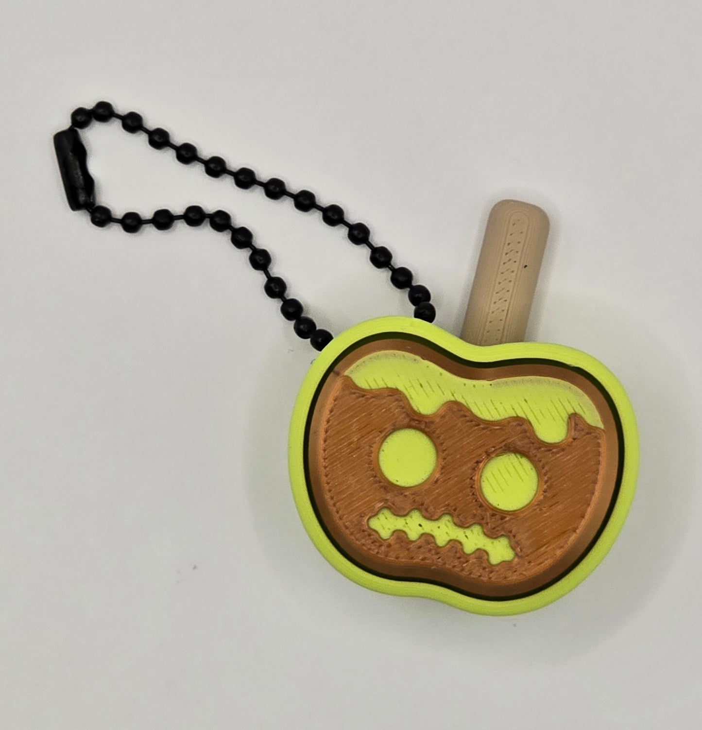 Caramel Apple Clicker Fidget Keychain – Halloween Fidget Toy – 3D Printed Spooky Apple Keychain by Cubed Dimensions Printing