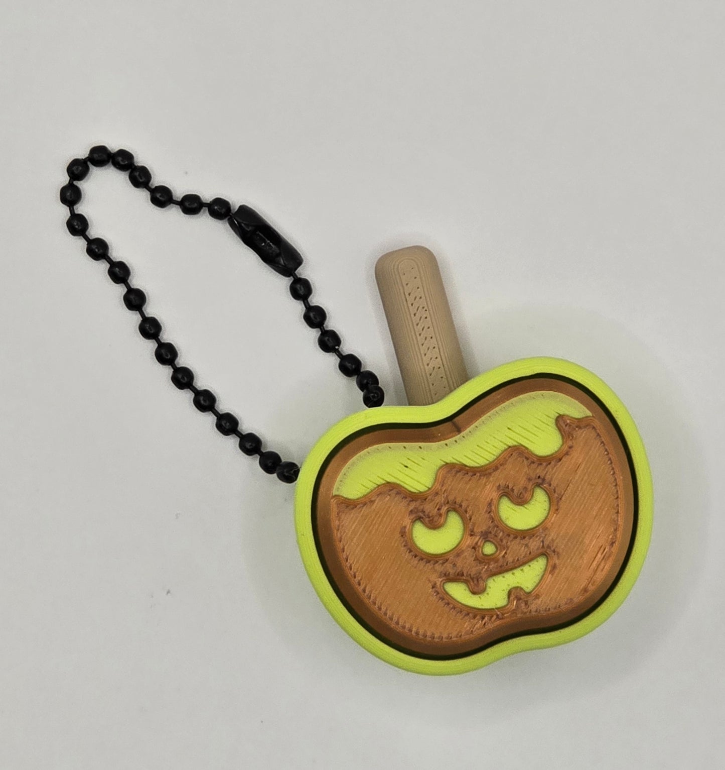 Caramel Apple Clicker Fidget Keychain – Halloween Fidget Toy – 3D Printed Spooky Apple Keychain by Cubed Dimensions Printing