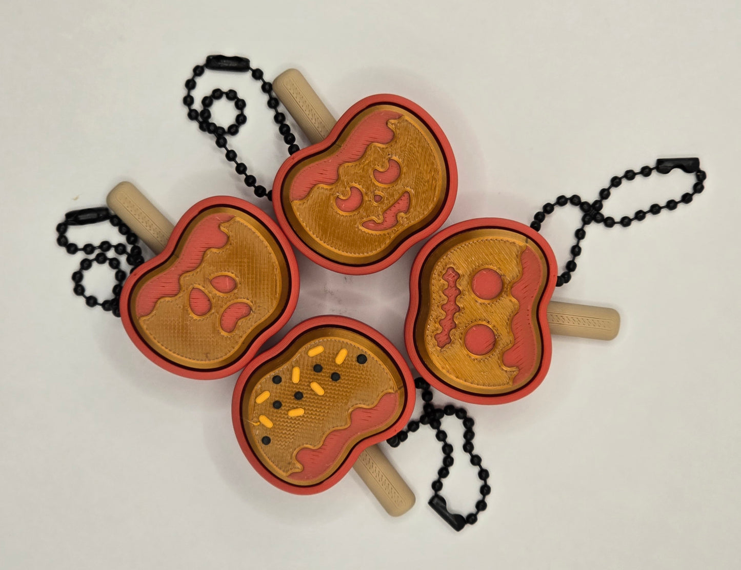 Caramel Apple Clicker Fidget Keychain – Halloween Fidget Toy – 3D Printed Spooky Apple Keychain by Cubed Dimensions Printing
