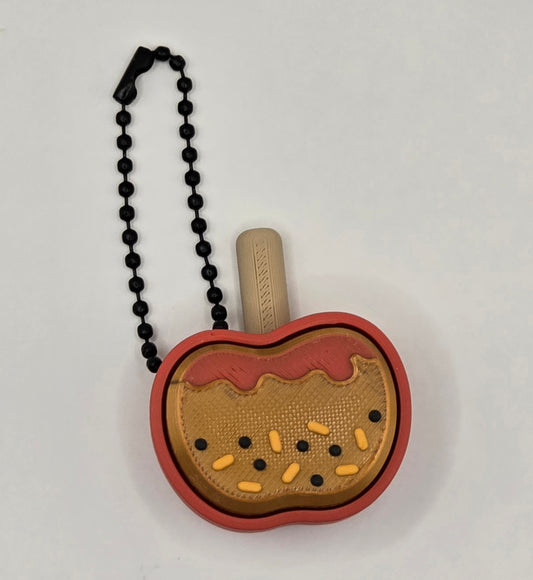 Caramel Apple Clicker Fidget Keychain – Halloween Fidget Toy – 3D Printed Spooky Apple Keychain by Cubed Dimensions Printing