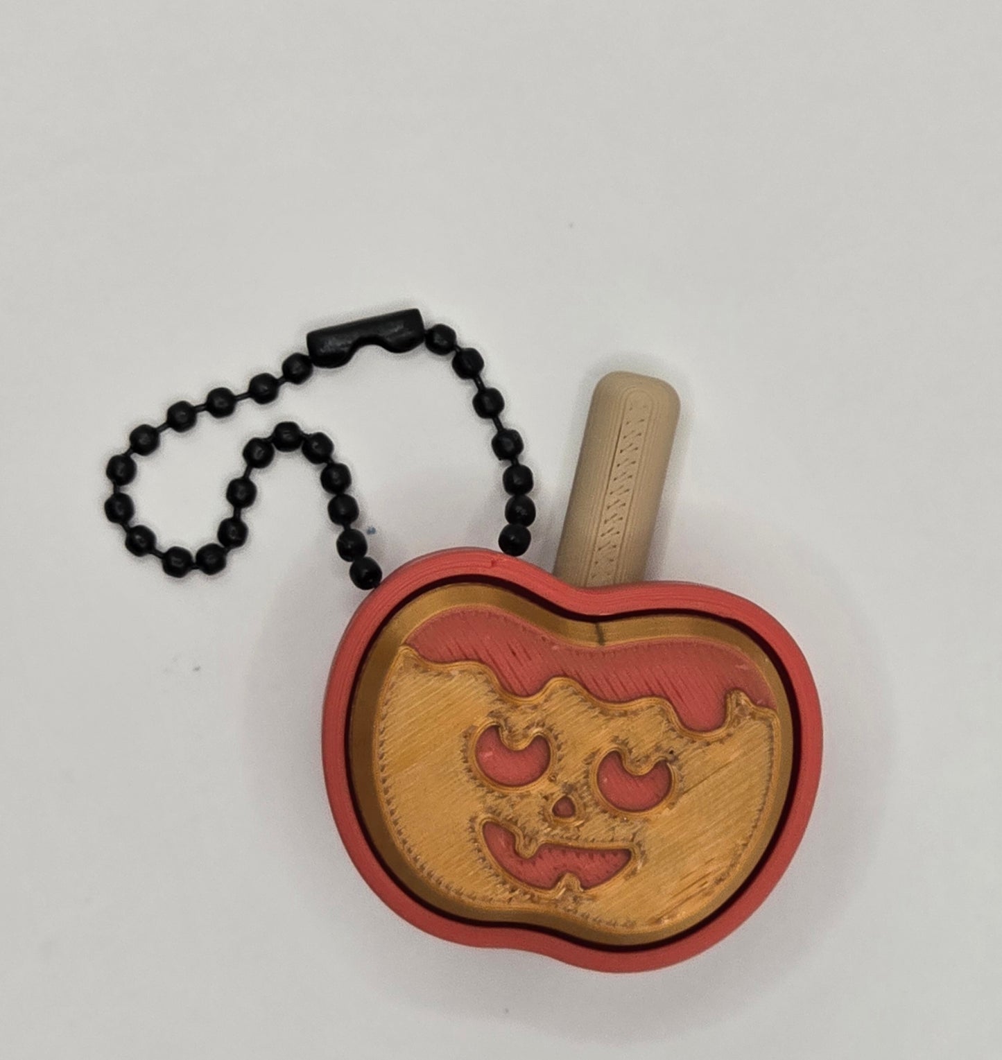 Caramel Apple Clicker Fidget Keychain – Halloween Fidget Toy – 3D Printed Spooky Apple Keychain by Cubed Dimensions Printing