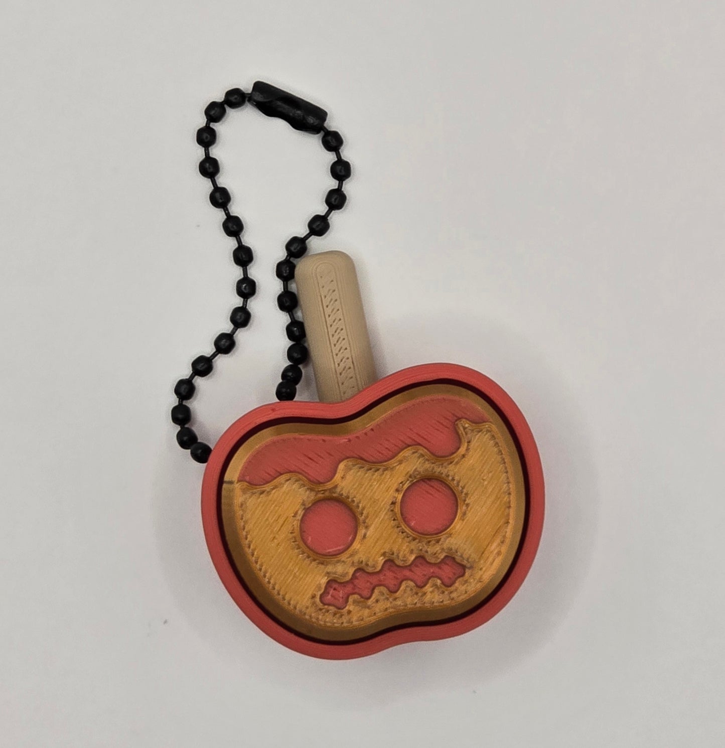 Caramel Apple Clicker Fidget Keychain – Halloween Fidget Toy – 3D Printed Spooky Apple Keychain by Cubed Dimensions Printing