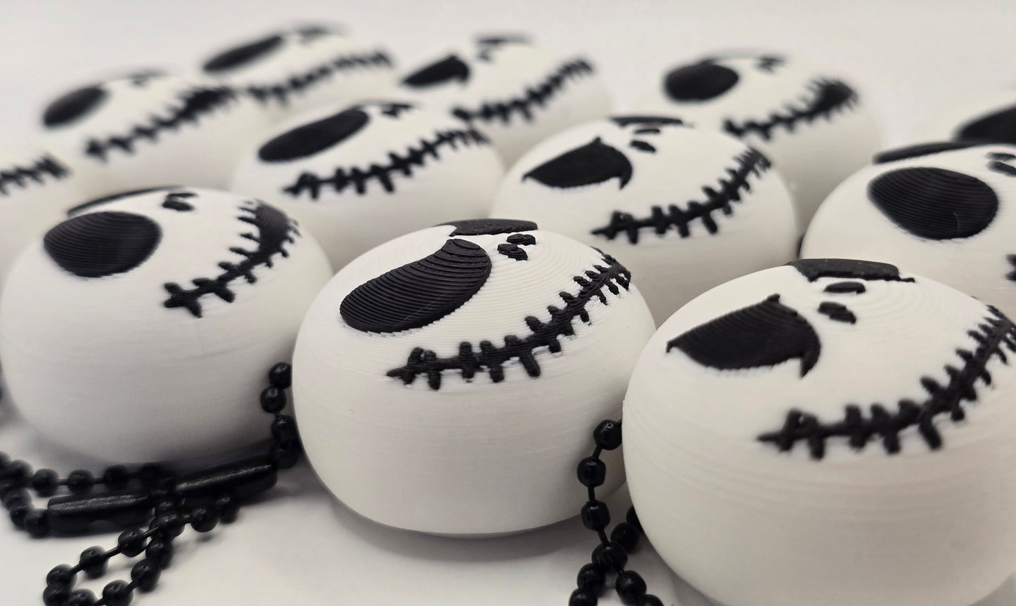 Jack-Inspired Skull Clicker Fidget Keychain | 3D Printed Stress Relief Toy by Cubed Dimensions Printing