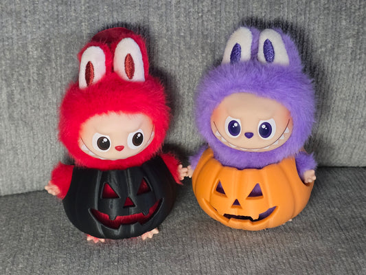 Pumpkin Costume for Pin For Love Labubu – Halloween Jack-O’-Lantern Accessory (Small Size)