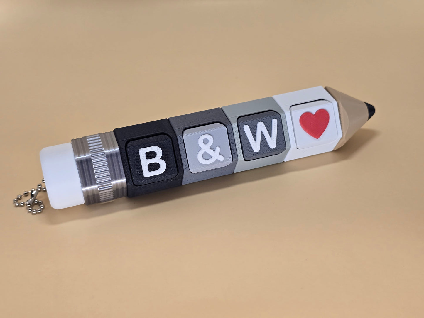 Customizable Pencil Fidget Clicker Keychain