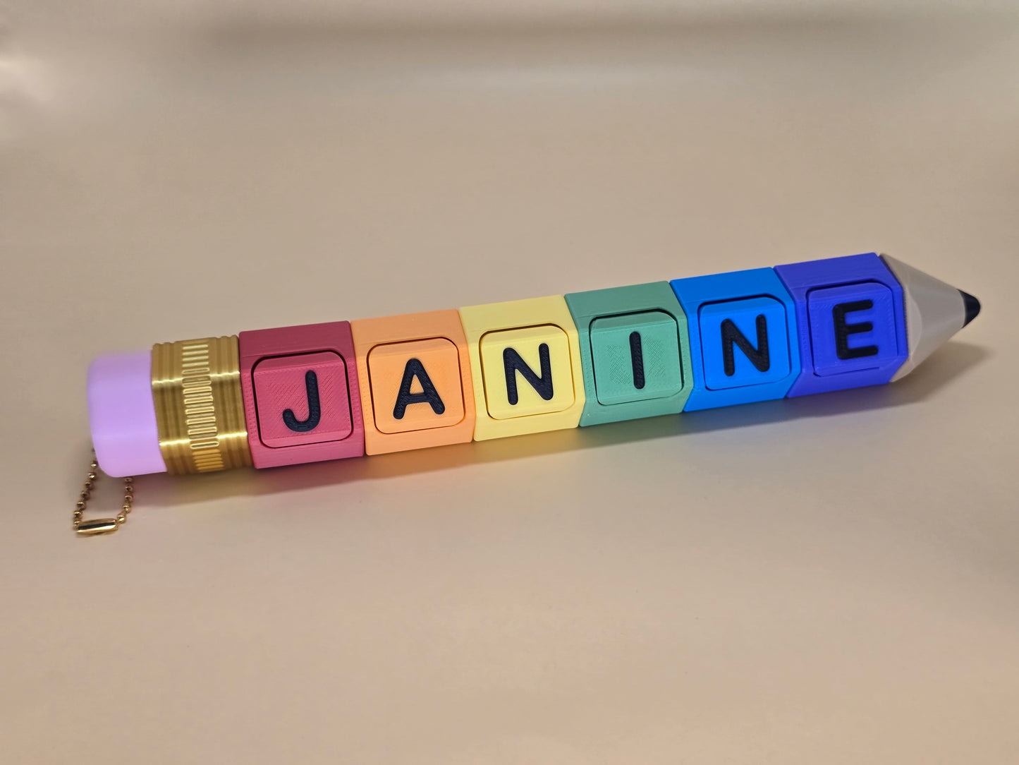 Customizable Pencil Fidget Clicker Keychain