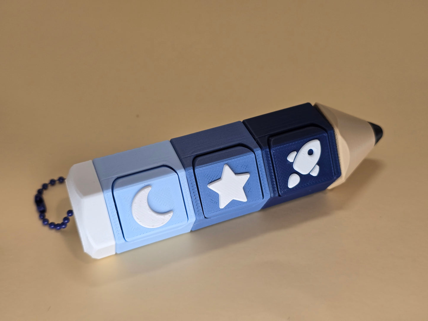 Customizable Pencil Fidget Clicker Keychain