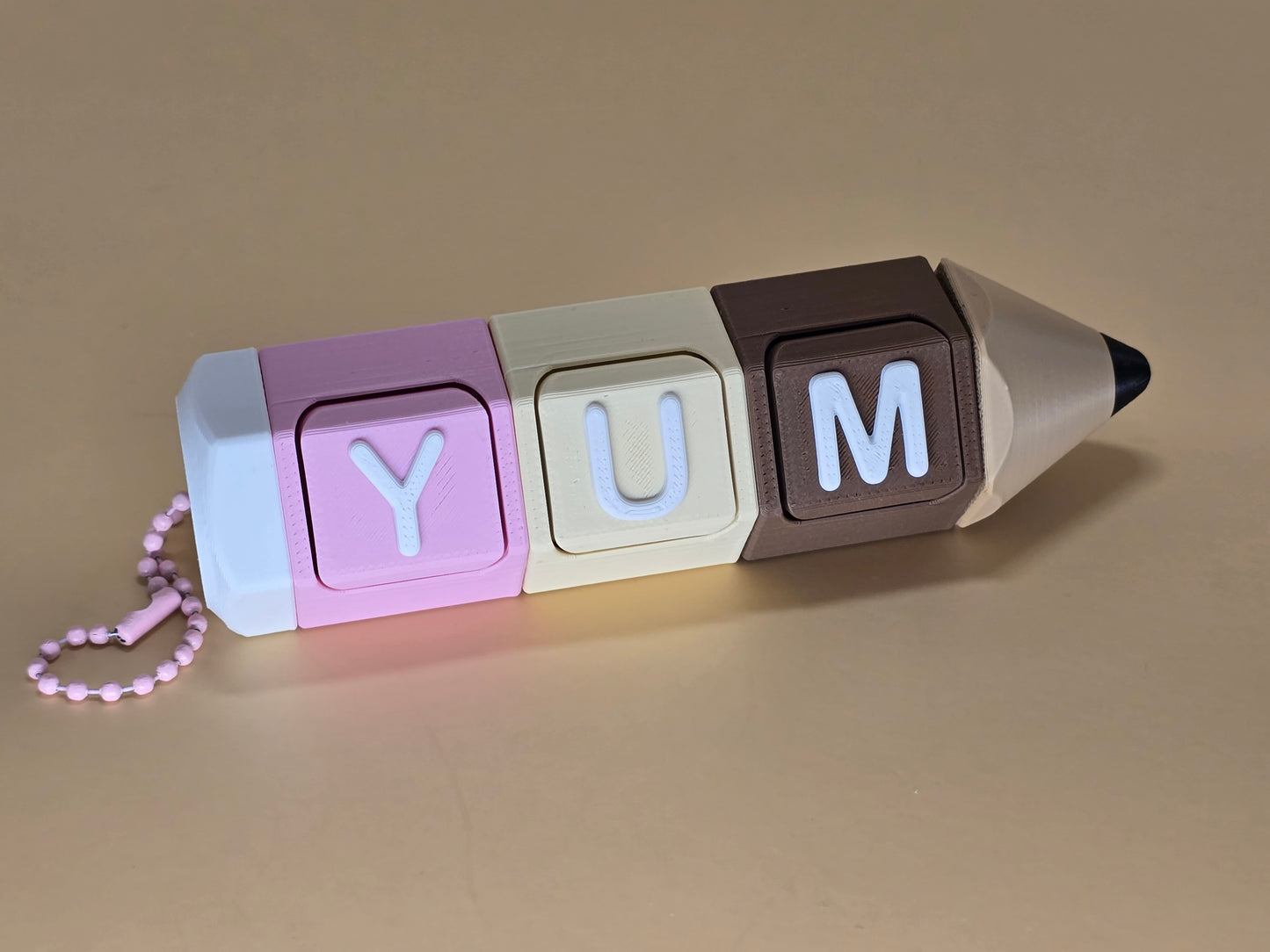 Customizable Pencil Fidget Clicker Keychain