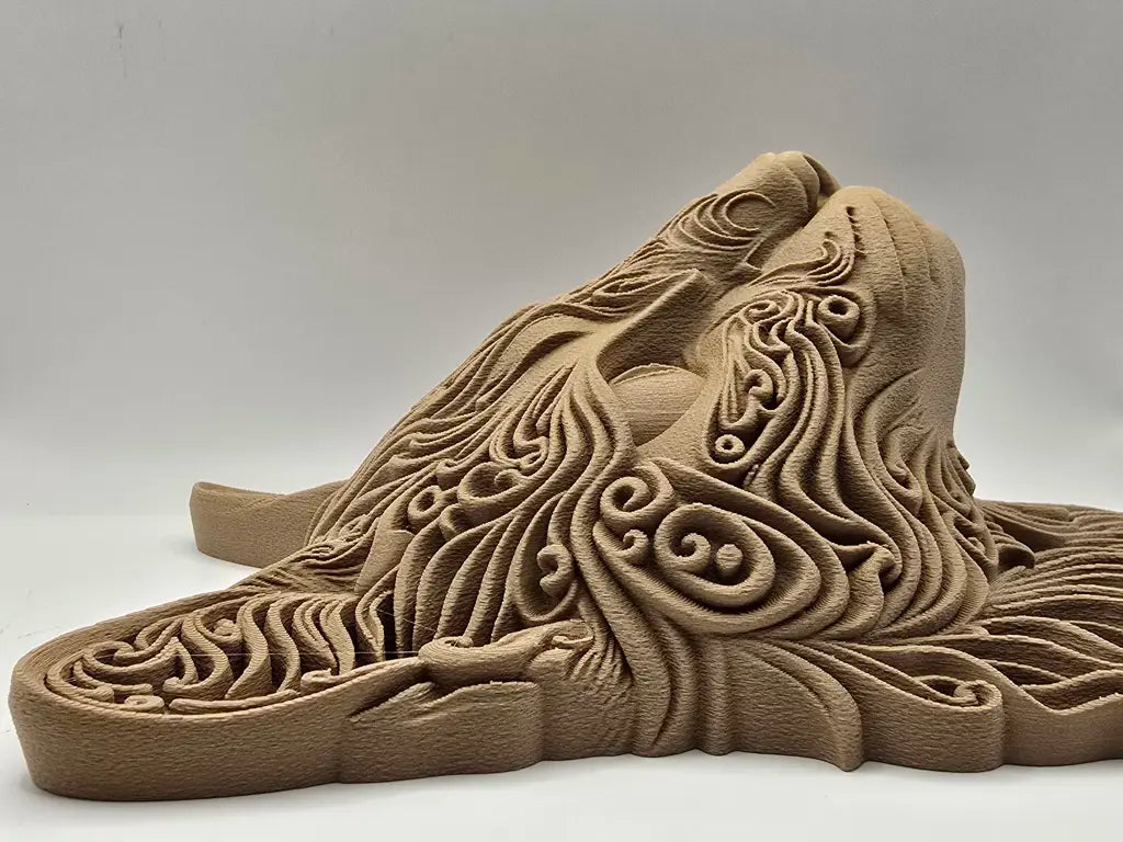 Calado Cat 3D Printed Wood PLA Wall Art Sculpture