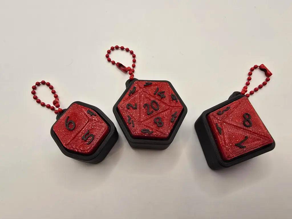 3D Printed D&D Dice Keychain - Tabletop Gaming Accessory