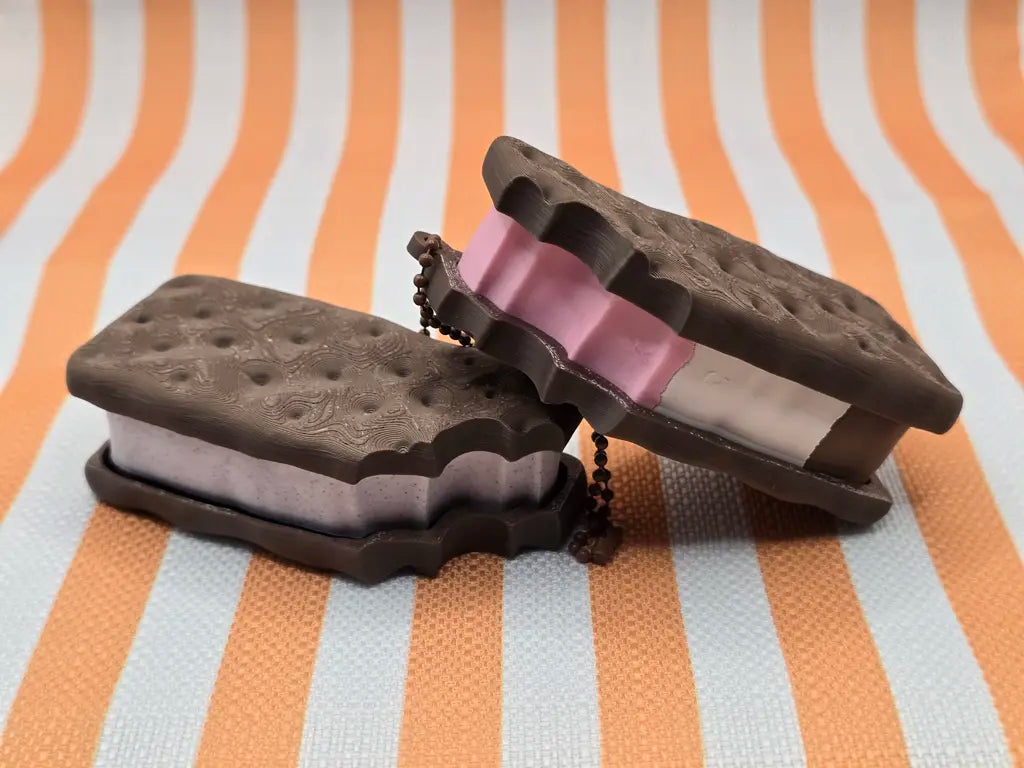 Bitten Ice Cream Sandwich Fidget Clicker Toy - Mint Chocolate Chip