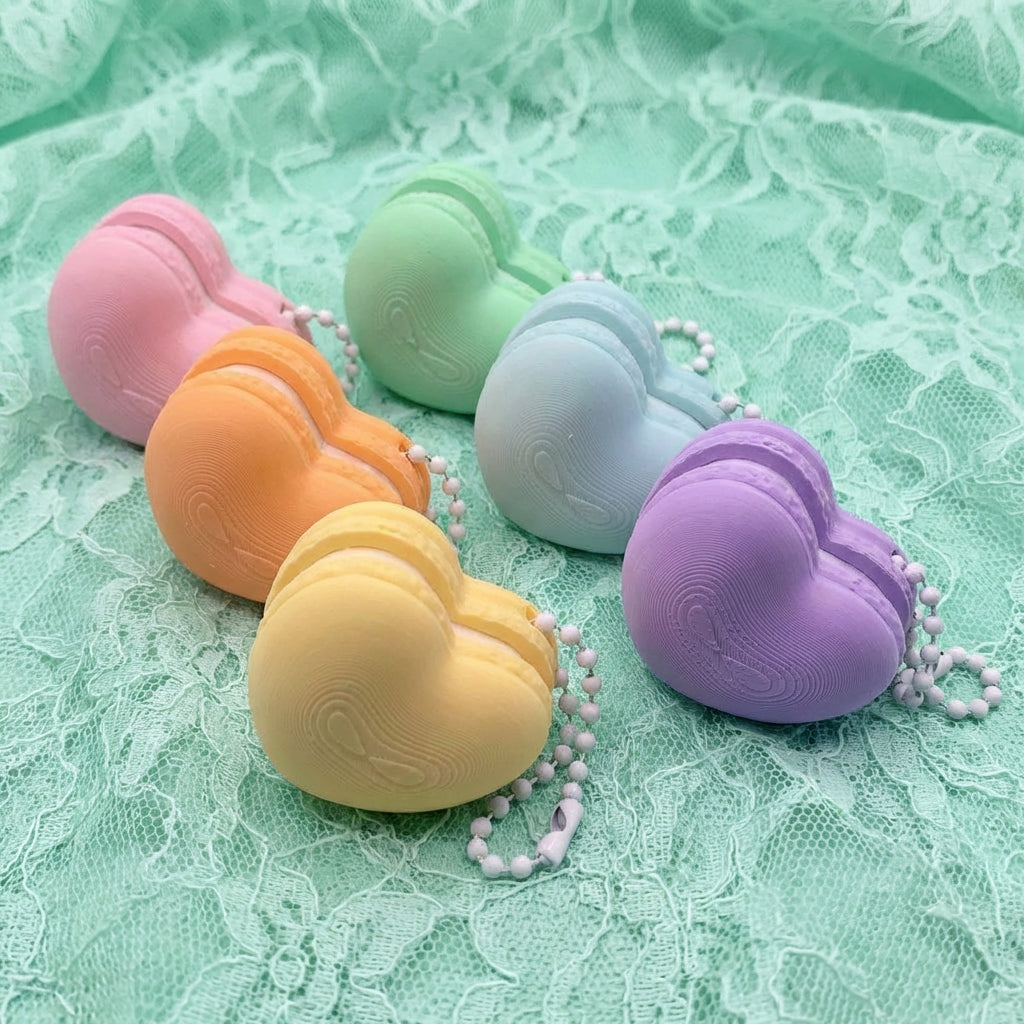 Heart Macaron Fidget Clicker - 3D Printed Sensory Toy