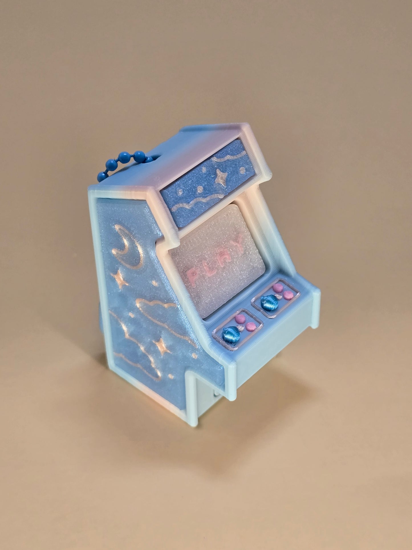 Retro Arcade Cabinet Fidget Clicker Keychain