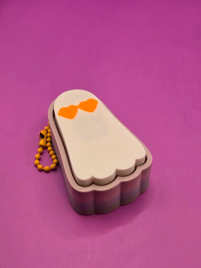 Beach Boo Spooky Ghost Fidget Clicker Keychain