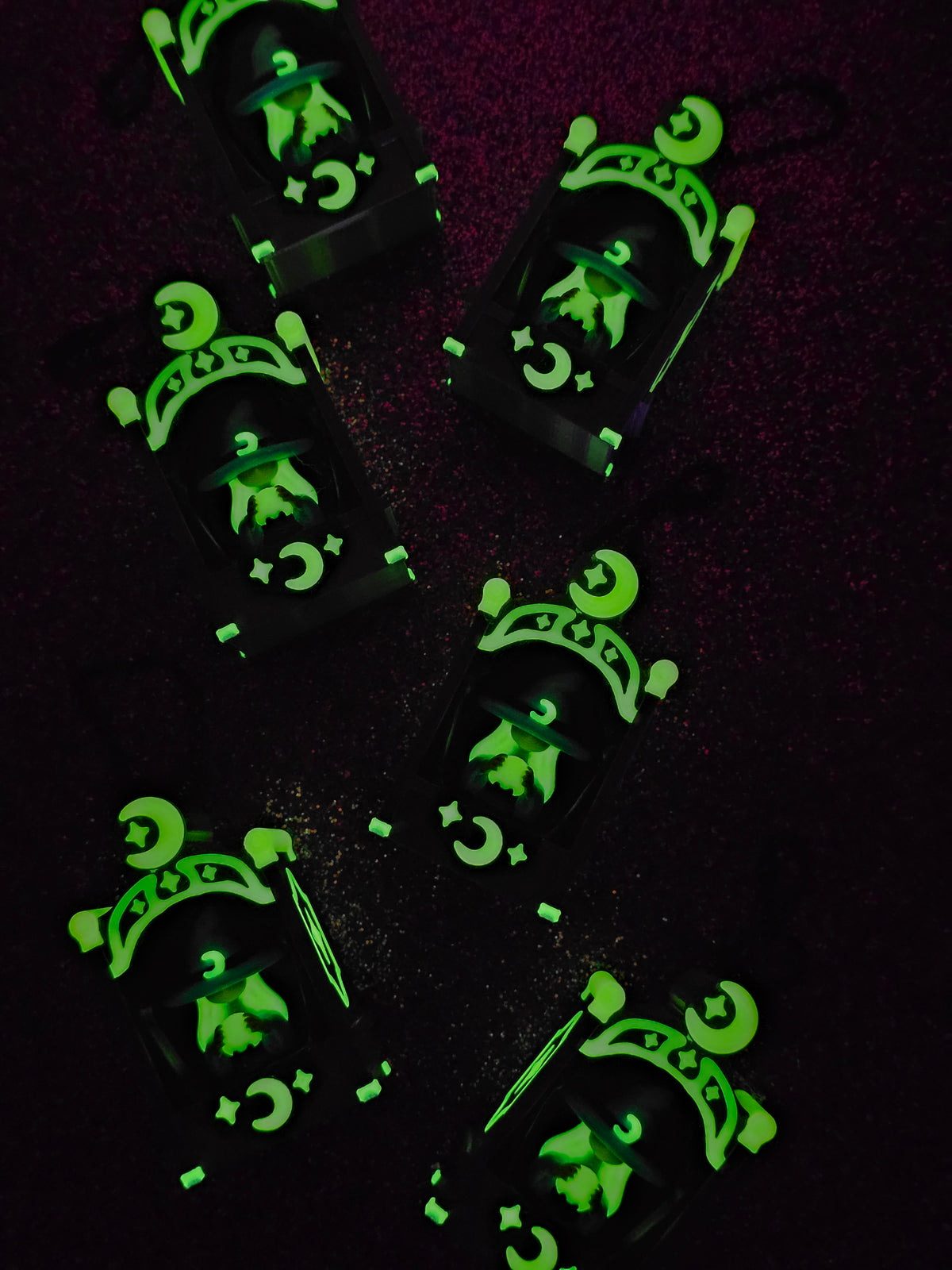 Glow in the Dark Mystic Fortune Fidget Clicker Keychain | Witchy Mechanical Switch Fidget Toy
