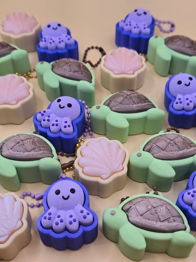 Sea Creature Fidget Clicker Keychain by Marie's Button