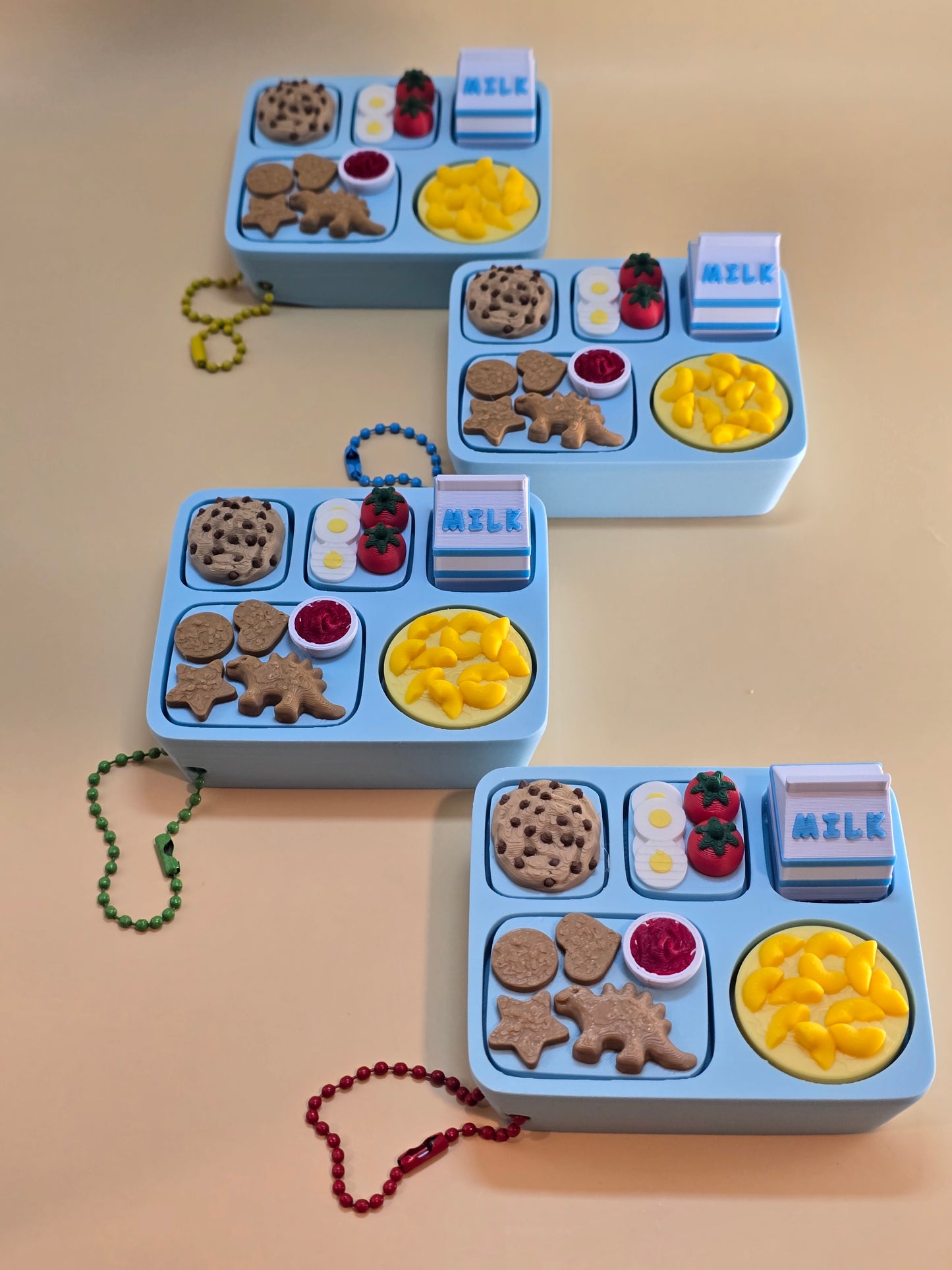 3D Printed School Lunch Tray Fidget Clicker Keychain