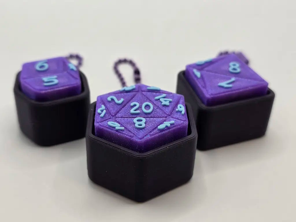 3D Printed D&D Dice Keychain - Tabletop Gaming Accessory
