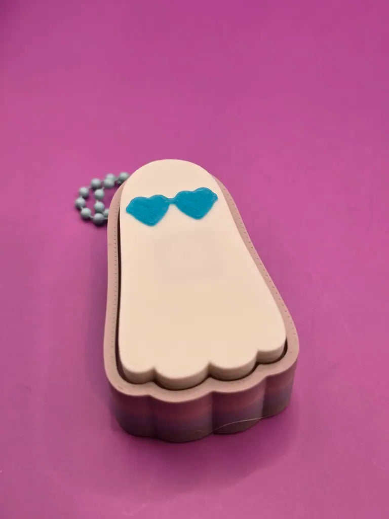 Beach Boo Spooky Ghost Fidget Clicker Keychain