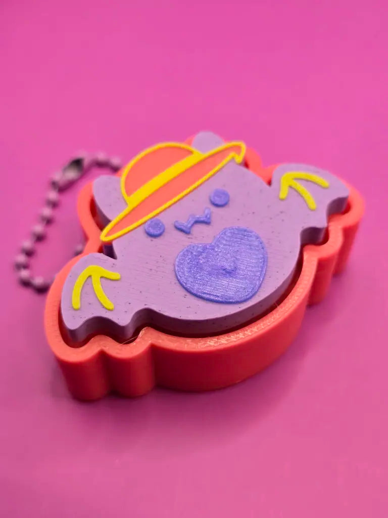 Batty in A Hatty Fidget Clicker - Summerween Edition 3D Printed Keychain
