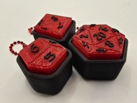 3D Printed D&D Dice Keychain - Tabletop Gaming Accessory