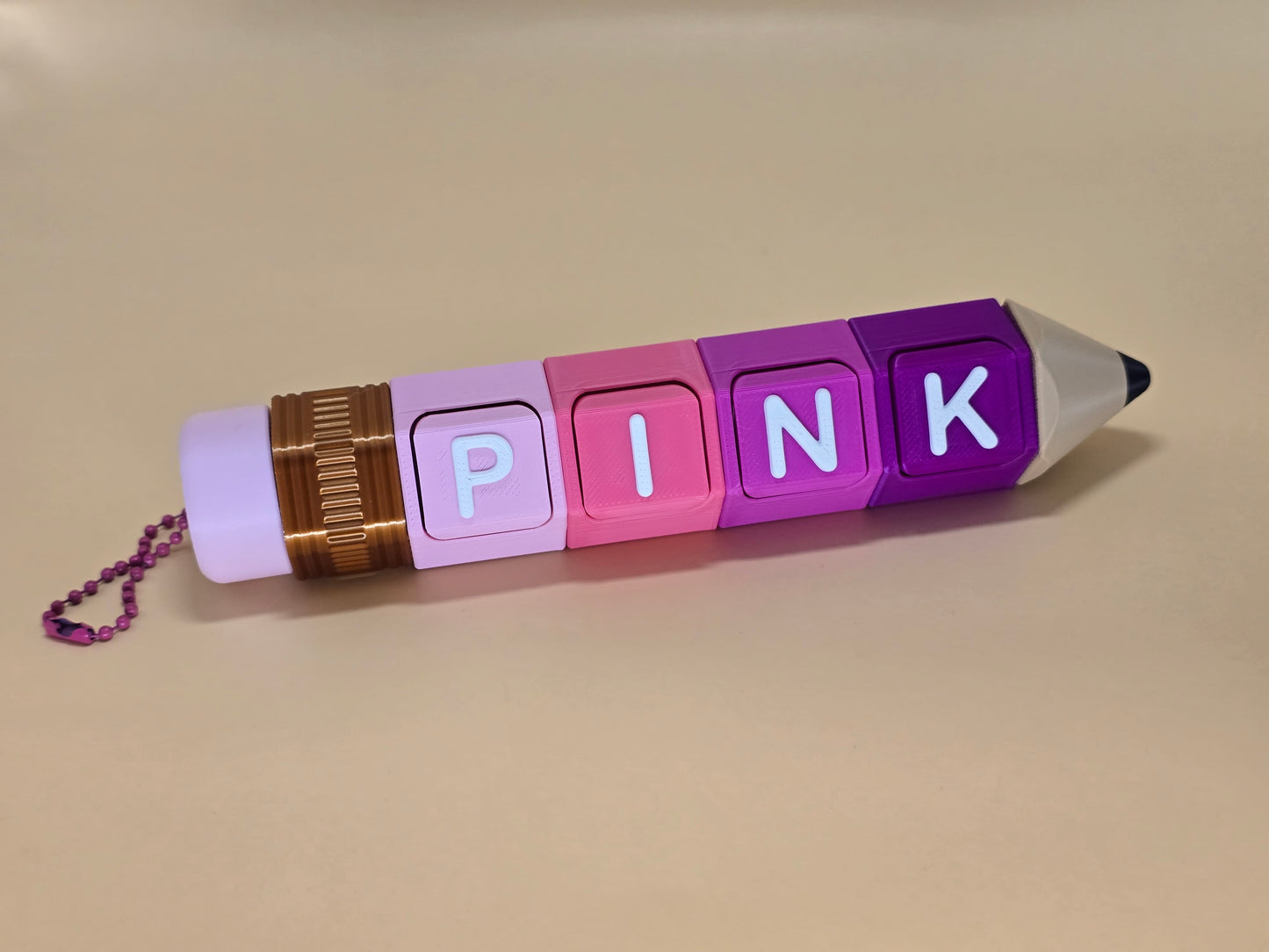 Customizable Pencil Fidget Clicker Keychain